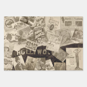 Vintag Old Hollywood Movie Star Themed Geschenkpapier Set