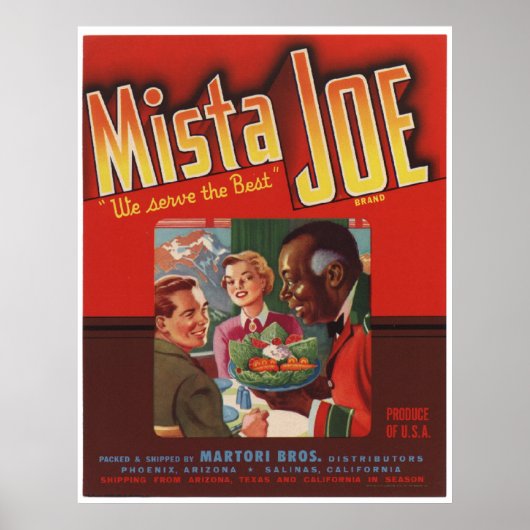 Vintag Old Mista Joe Fruit Crate Labels Poster (Vorne)