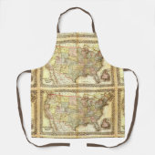 Vintag Old United Staaten USA General Map Schürze (Vorderseite)