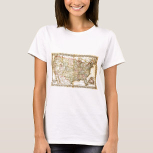 Vintag Old United Staaten USA General Map T-Shirt
