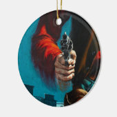 Vintag Old West Gunslinger Cowboy Keramik Ornament (Links)