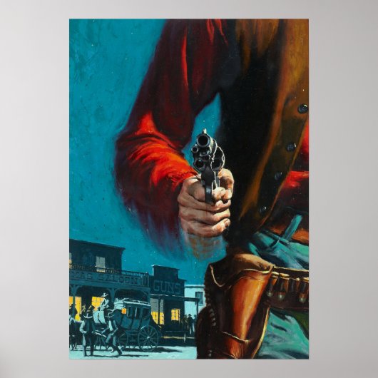 Vintag Old West Gunslinger Cowboy Poster (Vorne)