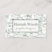 Vintag Olive Green Hollywood Hills Toile