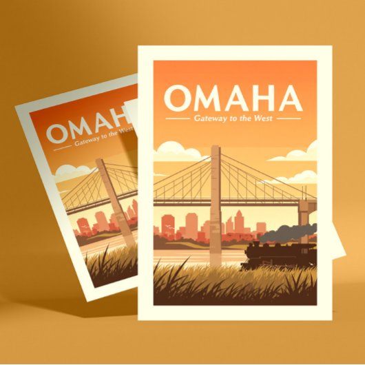 Vintag Omaha Nebraska Postkarte