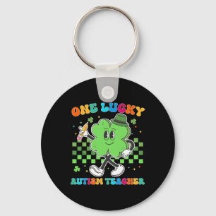 Vintag One Lucky Autism Teacher St Patrick Day Sc Schlüsselanhänger