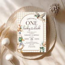 Vintag One Lucky Duck Ballon 1. Geburtstag