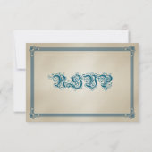 Vintag Orange, Aquamarin & Blue DIY Wedding RSVP (Rückseite)