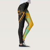 Vintag Orange Black Leaf Leggings (Rechts)