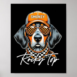 Vintag Orange Blooded Tennessee Dog Lover Rocky T Poster