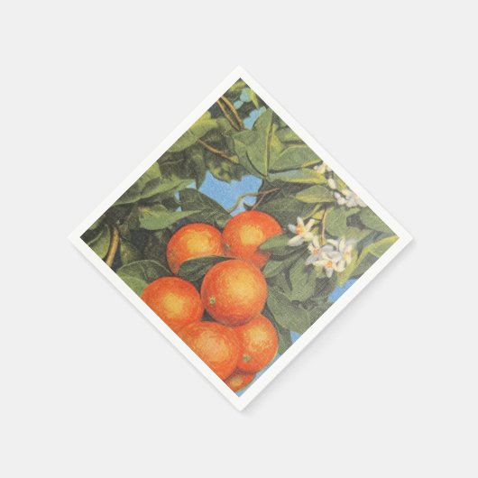 Vintag Orange Blossom Citrus Serviette (Ecke)