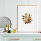 Vintag Orange Blume Küche Poster