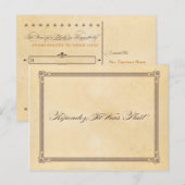Vintag Orange & Brown Wedding RSVP Postkarte (Vorne/Hinten)