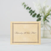 Vintag Orange & Brown Wedding RSVP Postkarte (Stehend Vorderseite)