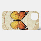 Vintag Orange Butterfly Case-Mate iPhone Hülle (Rückseite (Horizontal))