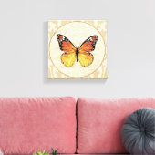 Vintag Orange Butterfly Leinwanddruck (Insitu (Wohnzimmer))