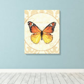 Vintag Orange Butterfly Leinwanddruck (Insitu (Holzboden))