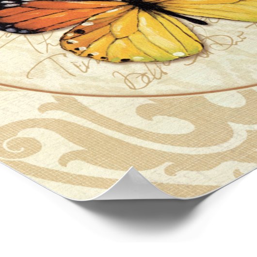 Vintag Orange Butterfly Poster (Ecke)
