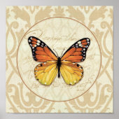 Vintag Orange Butterfly Poster (Vorne)