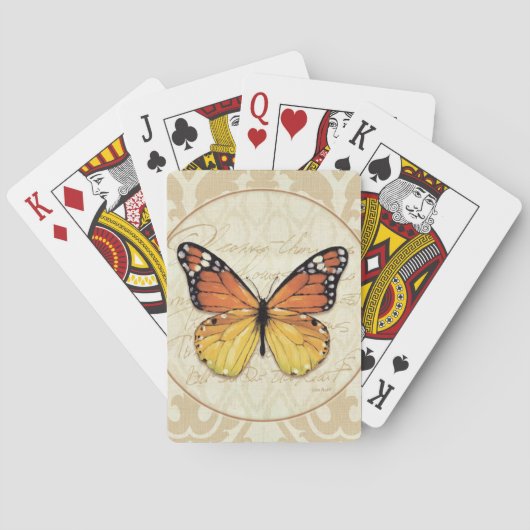 Vintag Orange Butterfly Spielkarten (Rückseite)