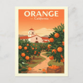 Vintag Orange California Postkarte (Vorderseite)