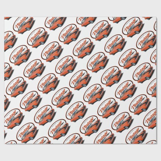 Vintag Orange Camaro Geschenkpapier (Flach)