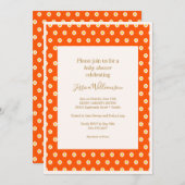 Vintag Orange Daisy Blume Niedlich Babydusche Einladung (Vorne/Hinten)