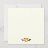 Vintag orange-gelbe Blumengrenze Moderne Hochzeit Einladung (Rückseite)