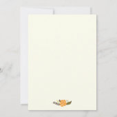 Vintag orange-gelbe Blumengrenze Moderne Hochzeit Einladung (Rückseite)