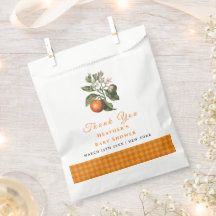 Vintag Orange Gingham Baby Dusche Vielen Dank