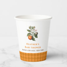 Vintag Orange Gingham Citrus Baby Shower