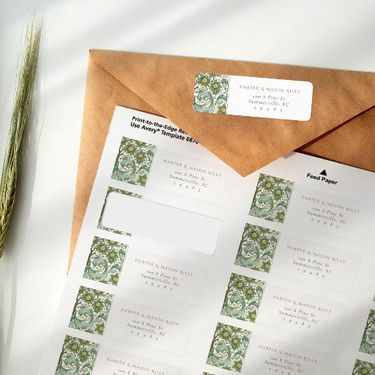 Vintag Orange grüne Rücksendeadresse