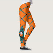 Vintag Orange Halloween Raute Jesters Leggings (Rechts)