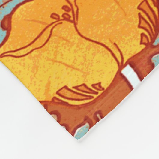 Vintag Orange Poppy Fleece Blanket (Ecke)