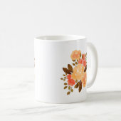 Vintag Orange Red Blume Floral Kaffeetasse (VorderseiteRechts)