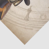 Vintag Orange Steampunk Fox Seidenpapier (Detail)