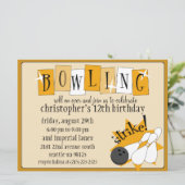 Vintag Orange Totally Retro Bowling Party Einladung (Stehend Vorderseite)