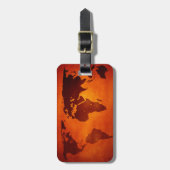 Vintag-orange-Weltkarte Gepäckanhänger (Vorderseite vertikal)