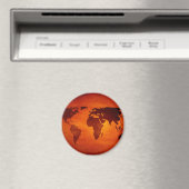 Vintag-orange-Weltkarte Magnet (In Situ (Geschirrspüler))