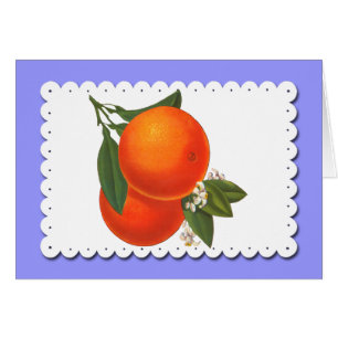 Vintag Orange White Doiank Kunstkarte