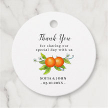 Vintag Orangen Hochzeit Vielen Dank Tags