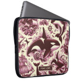 Vintag Orca Nautic Seamless Laptopschutzhülle (Vorne Rechts)