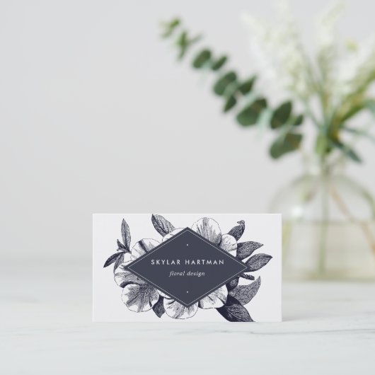 Vintag Orchid | Floral Visitenkarte (Stehend Vorderseite)