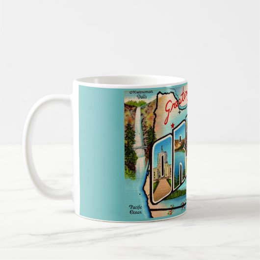 Vintag Oregon Greeting Kaffeetasse (Links)