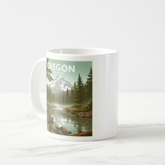 Vintag Oregon Kaffeetasse (Vorderseite Links)