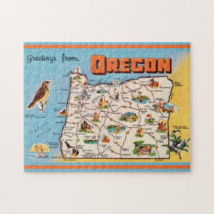 Vintag Oregon Map Jigsaw Puzzle