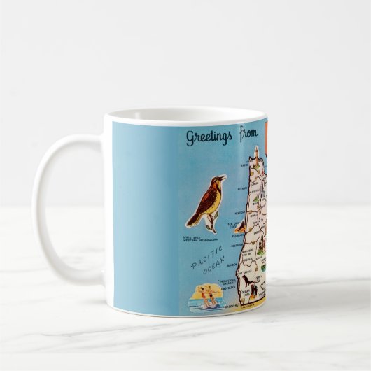 Vintag Oregon Map Tasse (Links)