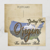 Vintag Oregon Staat Postkarte (Vorne/Hinten)