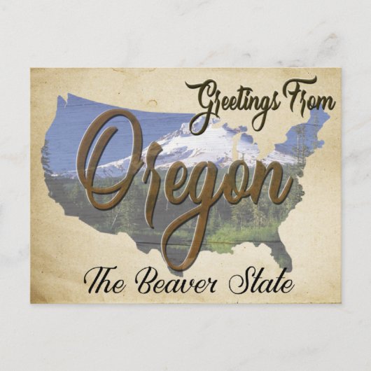 Vintag Oregon Staat Postkarte (Vorderseite)