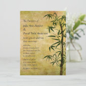 Vintag Oriental Bamboo 2 Wedding Einladung (Stehend Vorderseite)