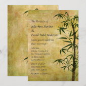 Vintag Oriental Bamboo 2 Wedding Einladung (Vorne/Hinten)